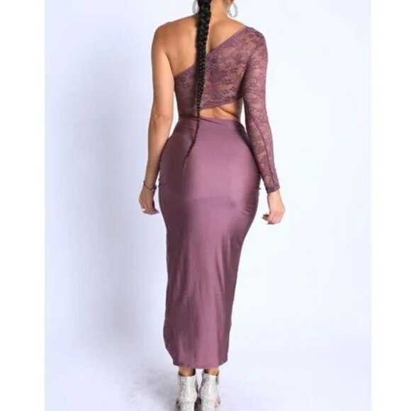 Women's Sexy Asymmetric Cut Out One Sleeve Wrap Midi Dress
New - Picture 5 of 6